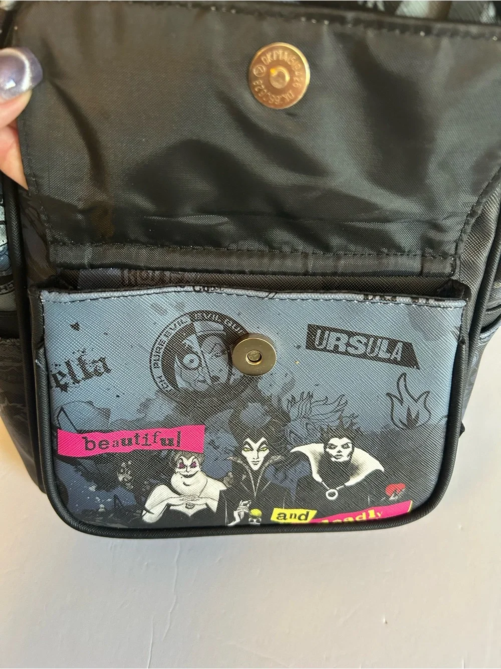 NWT Disney Villains Gray and Black Mini Backpack